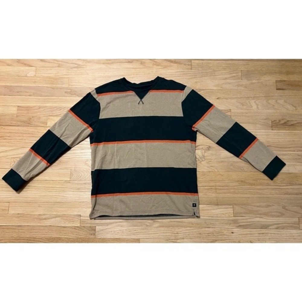 Roark Mens Long Sleeve‎ Striped Crew Neck Casual Shirt Size XL